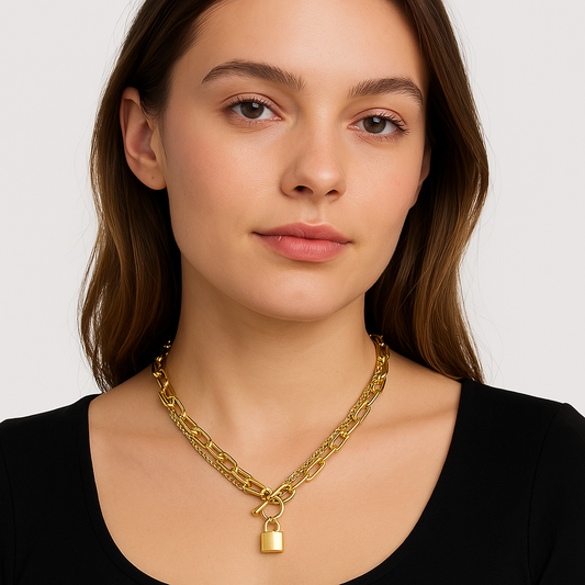 Padlock Layered Necklace
