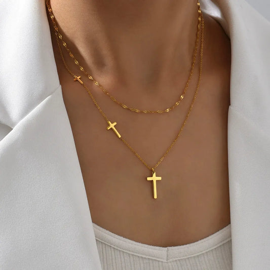Twin Cross Necklace