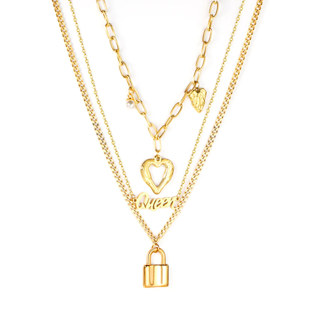 Queen Heart Layered Necklace