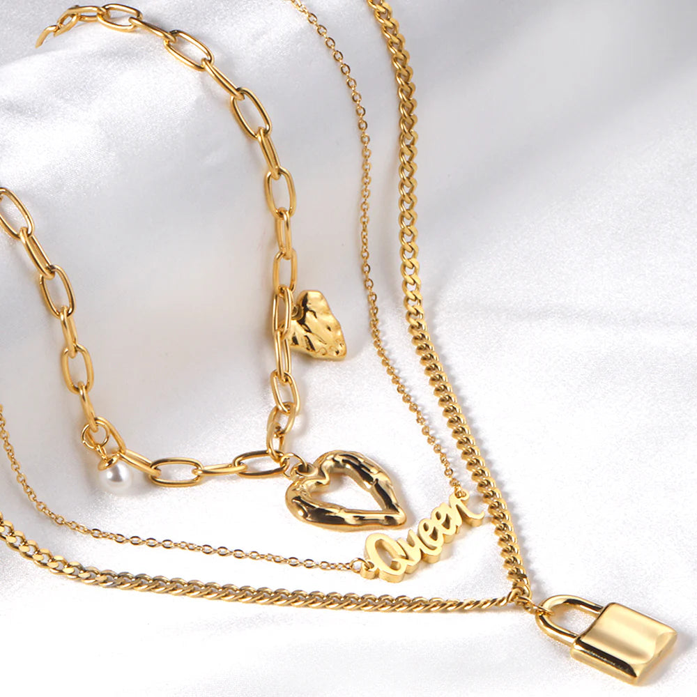 Queen Heart Layered Necklace