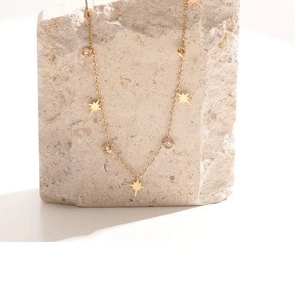 Celestial Glow Gold Star Necklace
