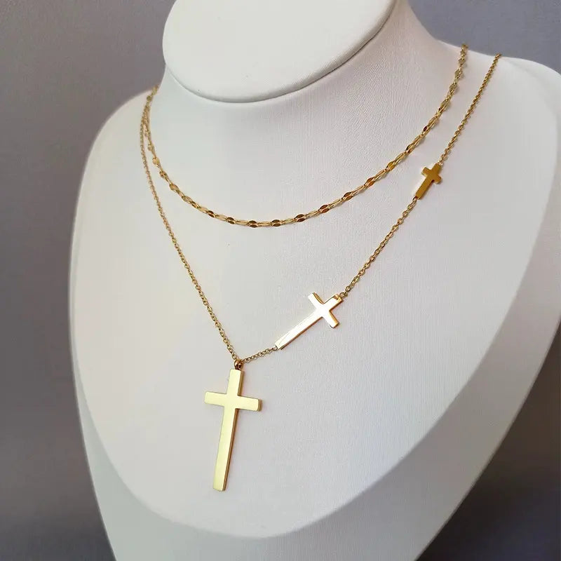 Twin Cross Necklace