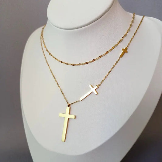 Twin Cross Necklace