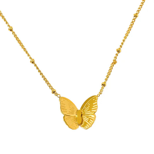 Golden Butterfly Glow Necklace & Earrings Set