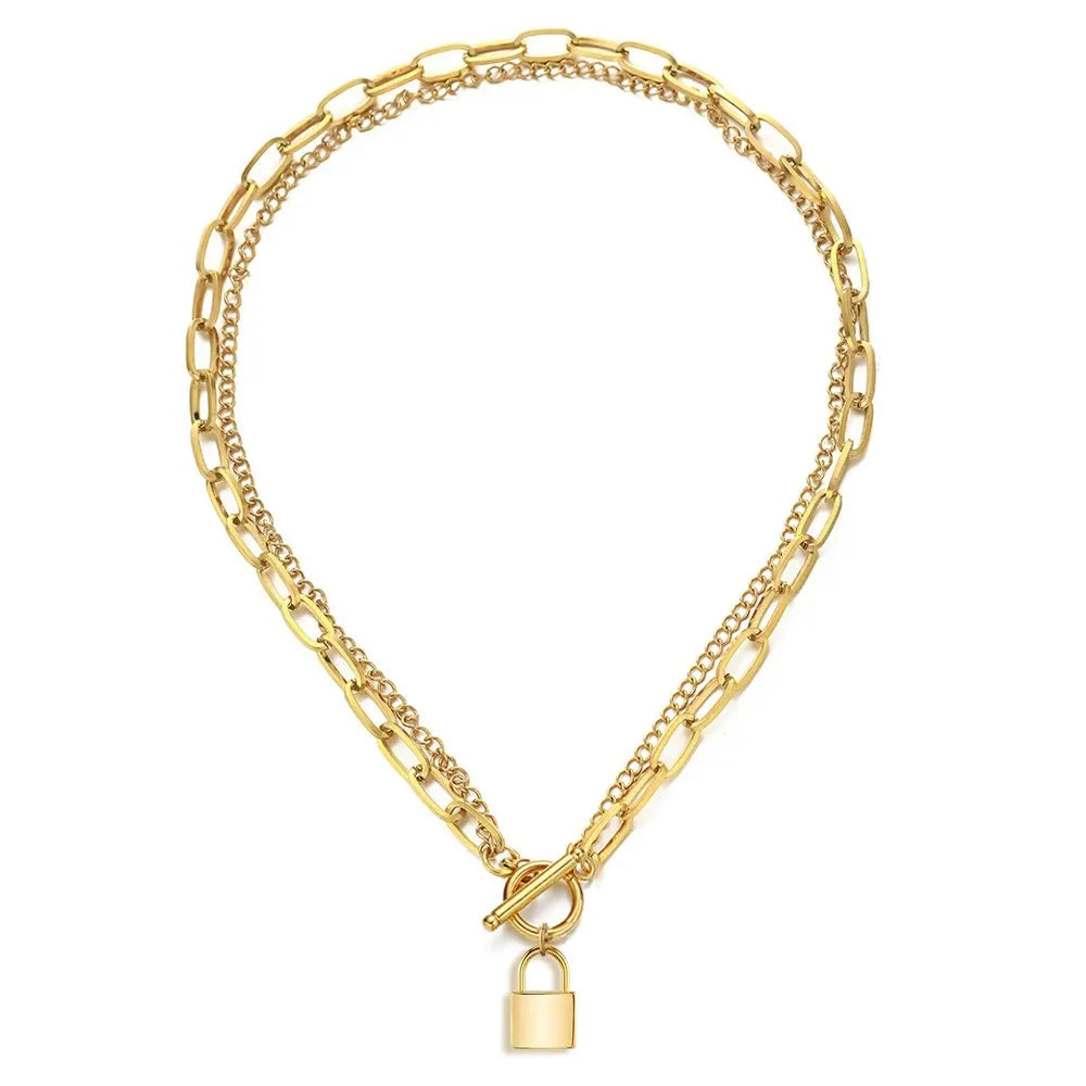 Padlock Layered Necklace