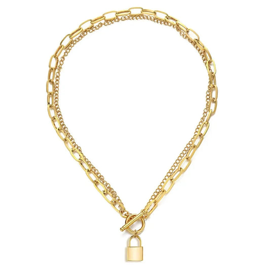 Padlock Layered Necklace
