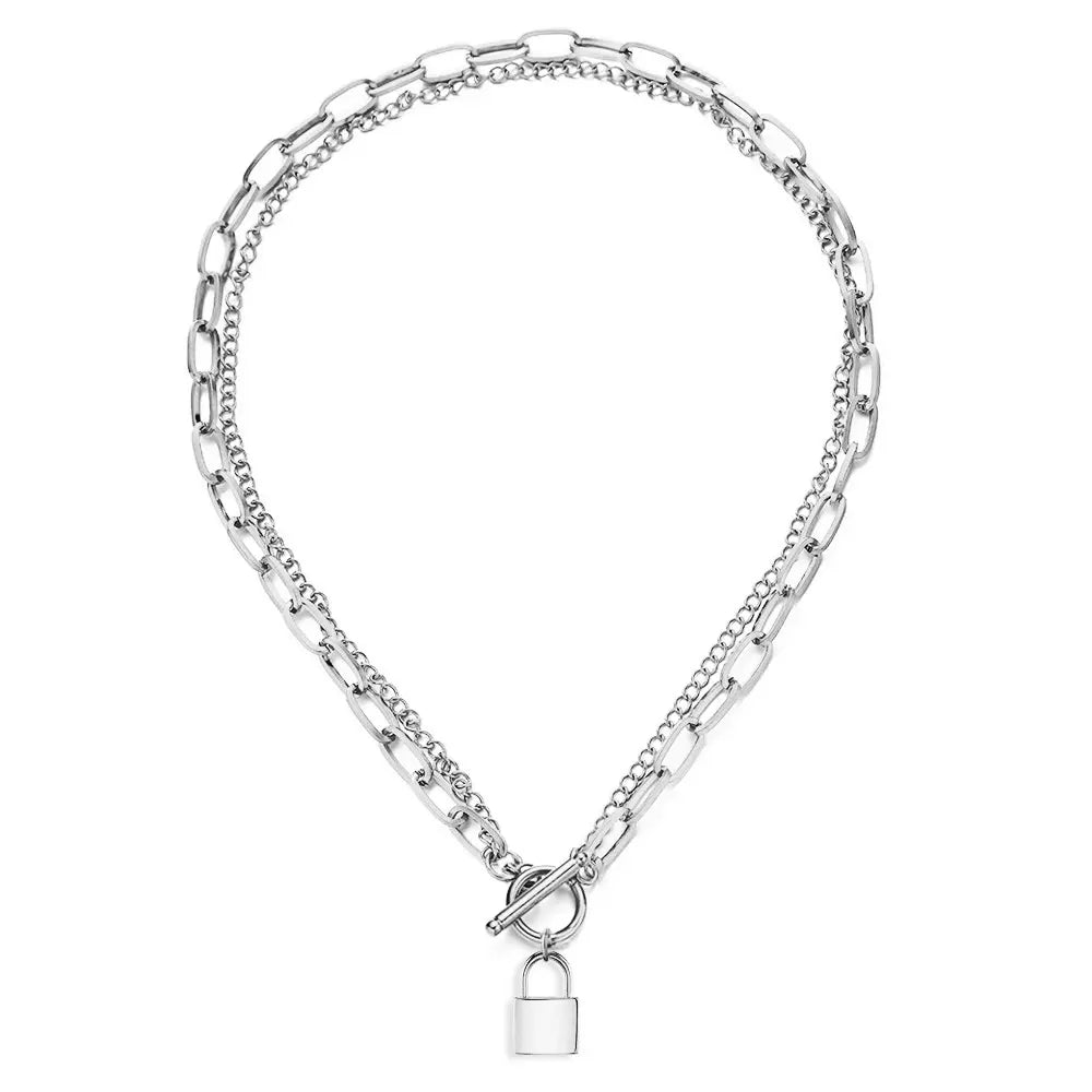 Padlock Layered Necklace