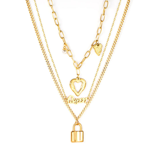 Queen Heart Layered Necklace