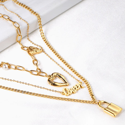 Queen Heart Layered Necklace